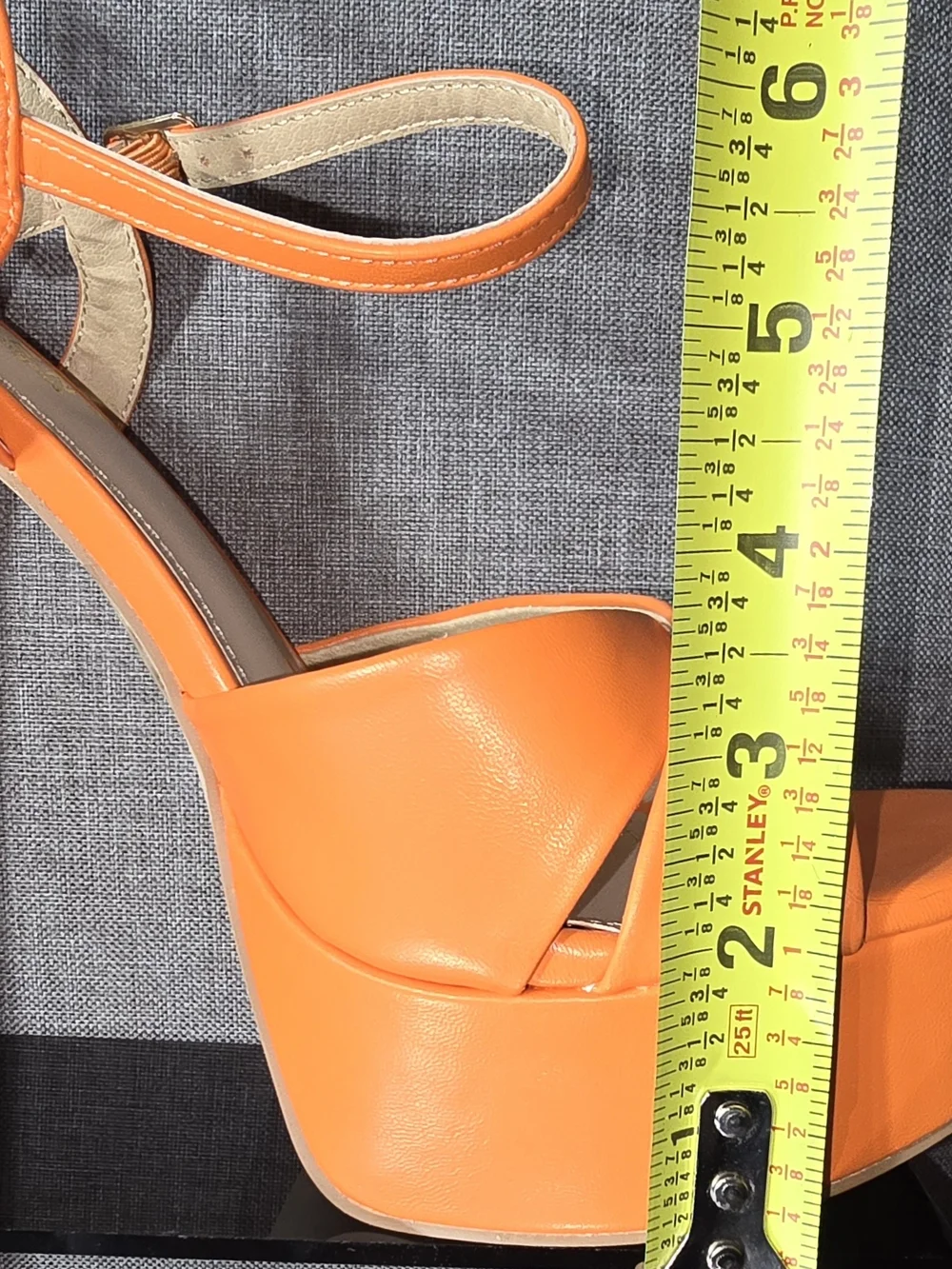 Orange Platform Ankle-Strap Sandals